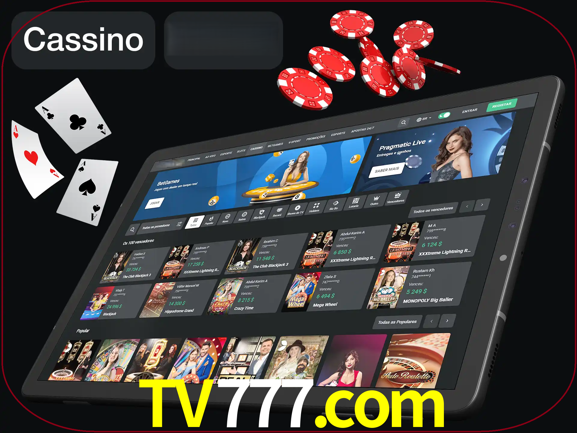Jogue vários jogos de cassino em nosso cassino.